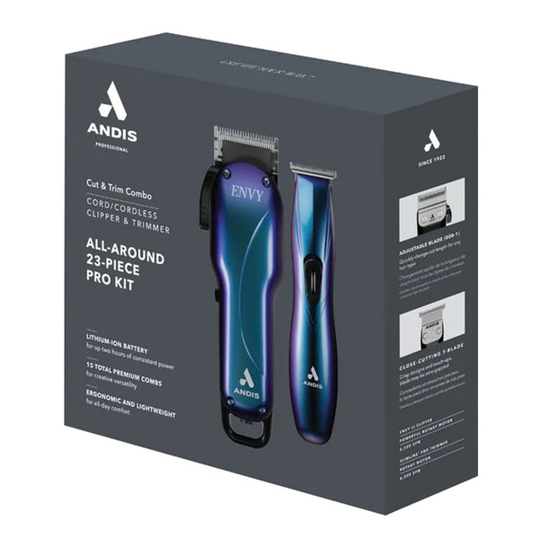 ANDIS Cordless Envy Li Galaxy Clipper & Trimmer Combo [CUL Certified]