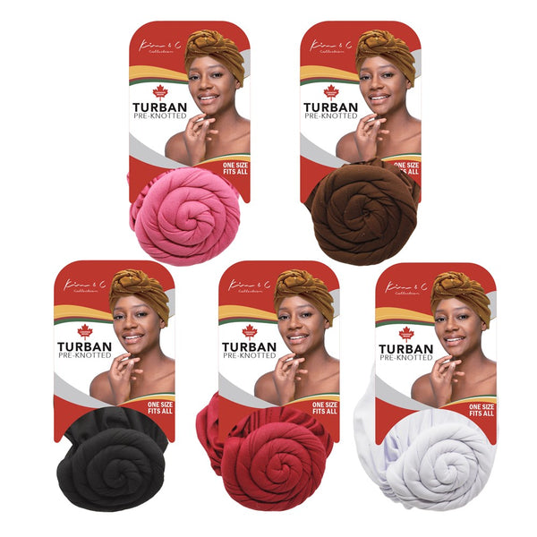 KIM & C Premium Pre-Knotted Turban with Concentric Circle Pattern