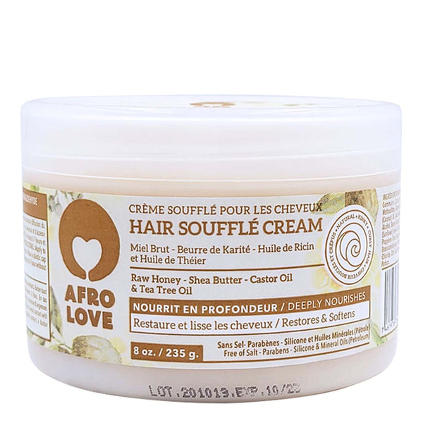 AFRO LOVE Hair Souffle Cream with Raw Honey, Shea Butter & Tea Tree Oil (8oz)
