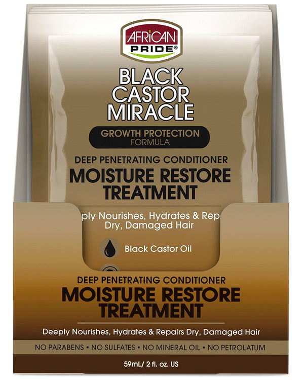 AFRICAN PRIDE Black Castor Miracle Moisture Restore Treatment Packet