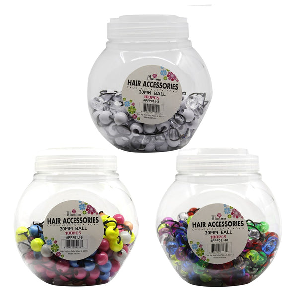 MAGIC COLLECTION 20 mm Ball Ponytailers 100pcs in Jar