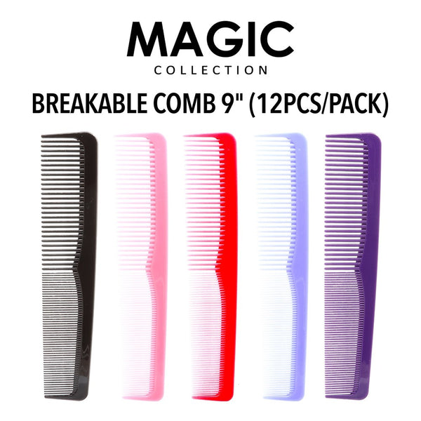 MAGIC COLLECTION 9" Breakable Comb 12pcs Bulk Pack
