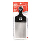 Metal pick styling comb with packaging on a white background
