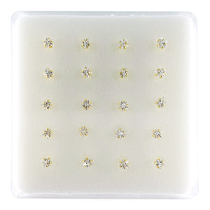 INTERVISION 925 Silver Nose Stud with Cubic Zirconia, no tip, 3mm  19009-9AST (20pcs)