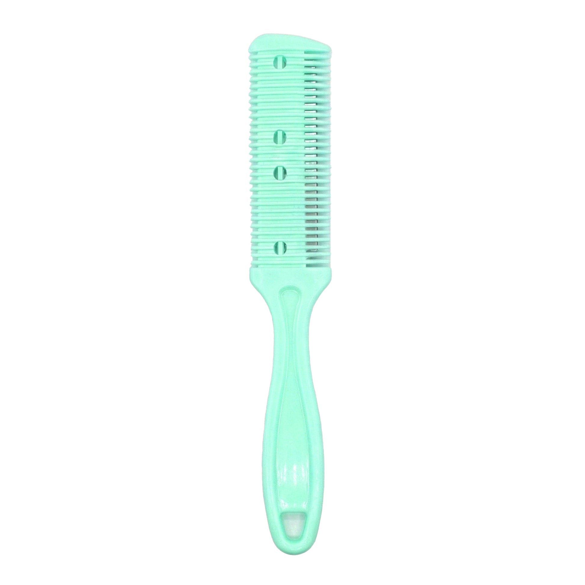 Mint green comb on a white background