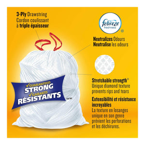 GLAD White Garbage Bag Drawstring - Small (36 Bags)