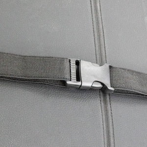 Close-up of a gray staplock for the back support cushion