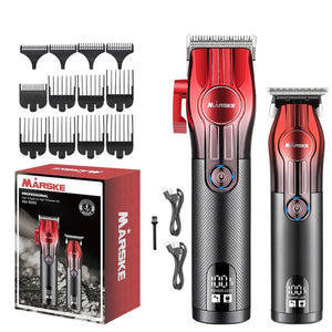 Márske hair trimmer set with attachments and packaging on a white background