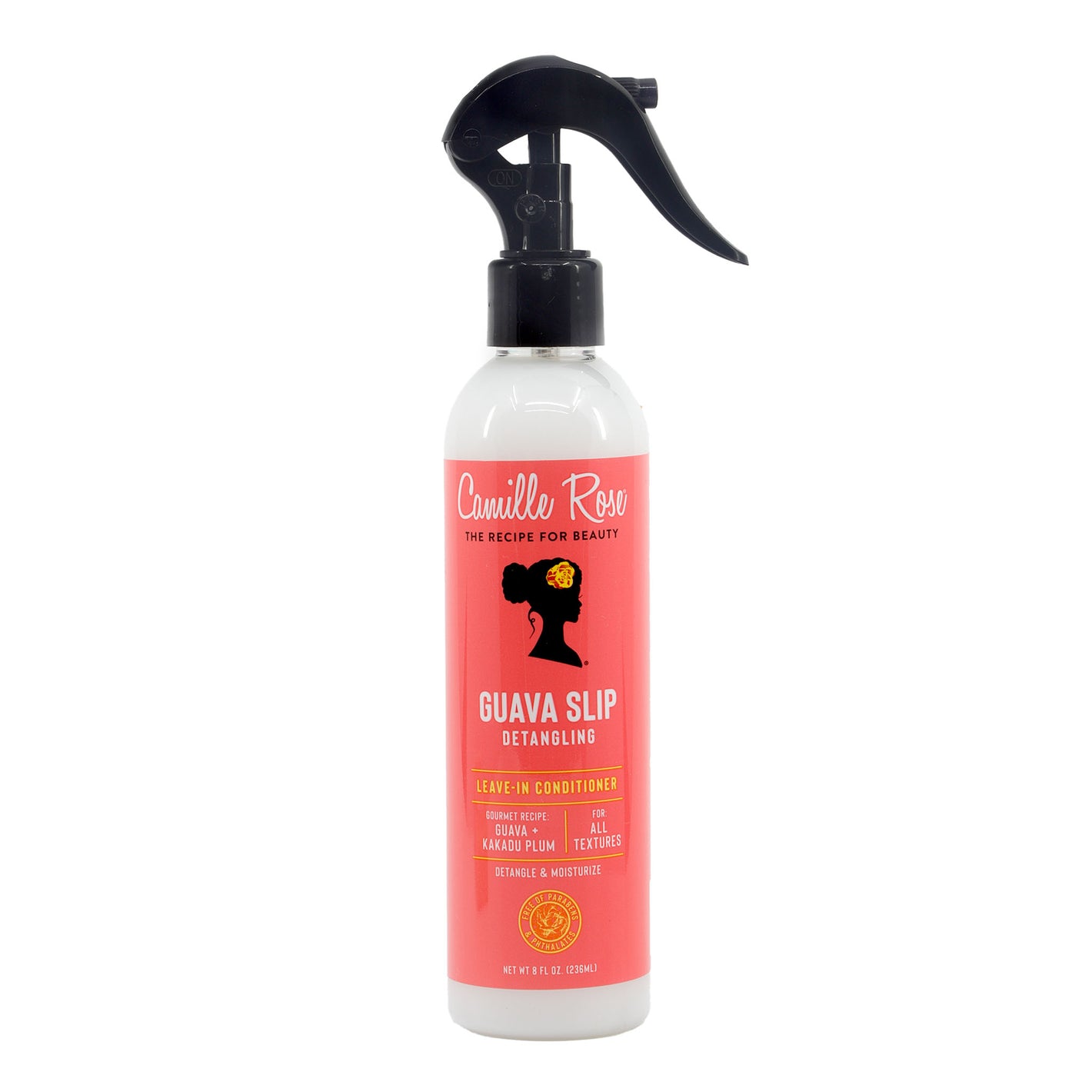 Guava slip detangling leave-in conditioner bottle with pink label on a white background
