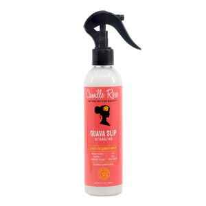Guava slip detangling leave-in conditioner bottle with pink label on a white background