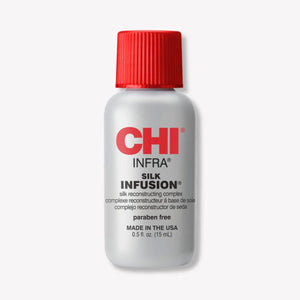 Bottle of CHI Infra Silk Infusion on a white background