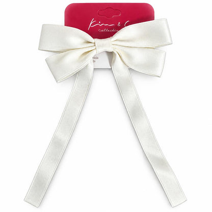 KIM & C Slim Ribbon Bow Clip with Long Tails