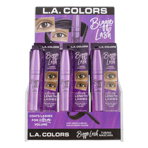 L.A. COLORS Biggie Lash Mascara Acrylic Display (0.41oz, Black x 18pcs) (CAD487)