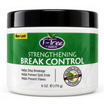 A 6 oz white plastic jar of T-Tree by Parnevu Strengthening Break Control with a black lid and a green label, shown on a white background.