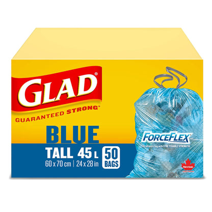 GLAD Blue Recycling Bag w/Drawstring [Tall 45L, 60X70 cm]