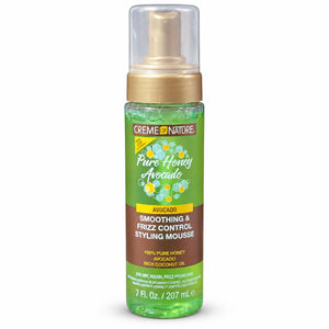 Creme Nature Pure Honey Avocado Smoothing & Frizz Control Styling Mousse in a 7 fl. oz.