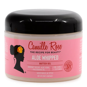 Jar of Camille Rose Aloe Whipped Butter Gel on a white background