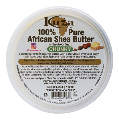 KUZA 100% Pure African Shea Butter Yellow [Chunky]