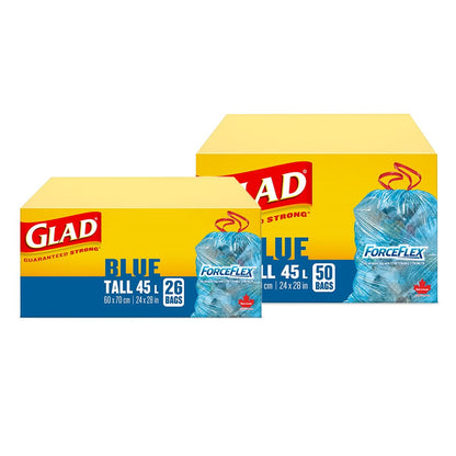GLAD Blue Recycling Bag w/Drawstring [Tall 45L, 60X70 cm]