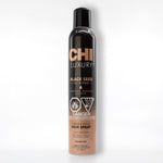 Chi Luxury Black Seed Oil Blend hair spray bottle on a white background