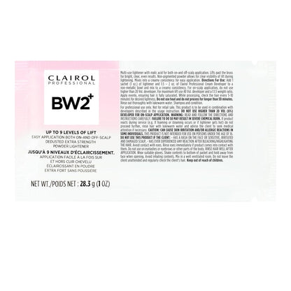 Clairol Professional BW2+ hair color packaging with text and logo.