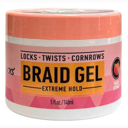 ALLDAY LOCKS Braid Gel Peach Gold [Extreme Hold] - 5oz