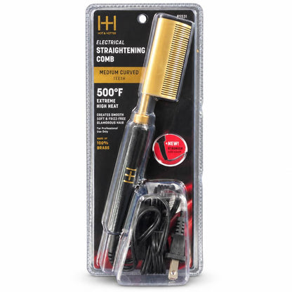 ANNIE Hot & Hotter Electrical Straightening Comb [Medium Curved Teeth]