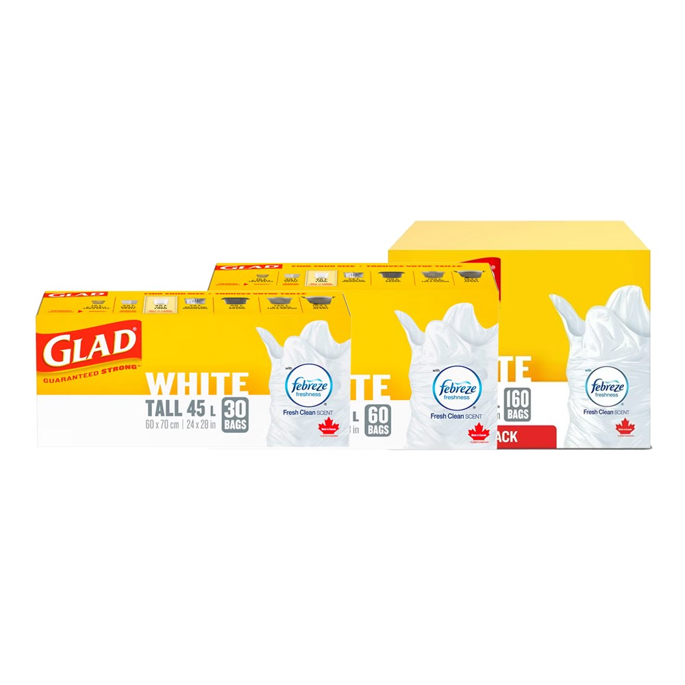 GLAD White Garbage Bag [Tall 45L]