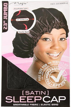 MAGIC COLLECTION Satin Sleep Cap Black