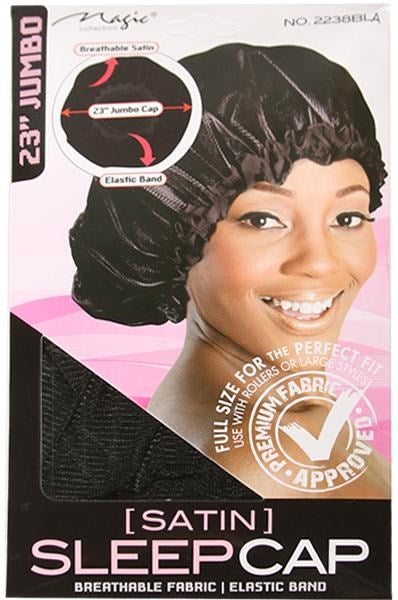 MAGIC COLLECTION Satin Sleep Cap Black