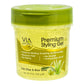 Jar of VIA Natural Premium Styling Gel with green lid on a white background