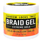 Jar of Cornrow Locks Twist Braid Gel with yellow and black label
