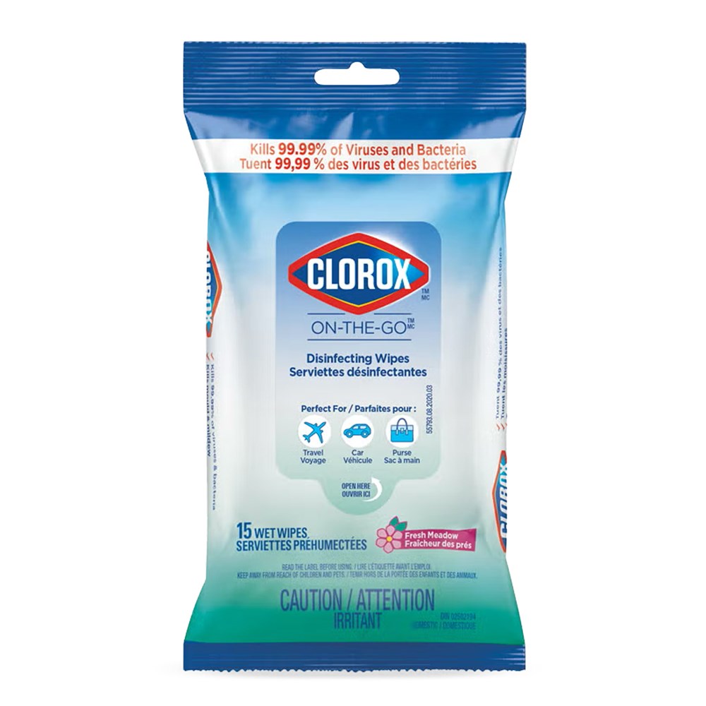 CLOROX On-The-Go Disinfecting Wipes (15ct)