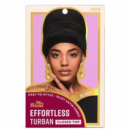 ANNIE Ms. Remi Effortless Turban Scarf Close Top - Black