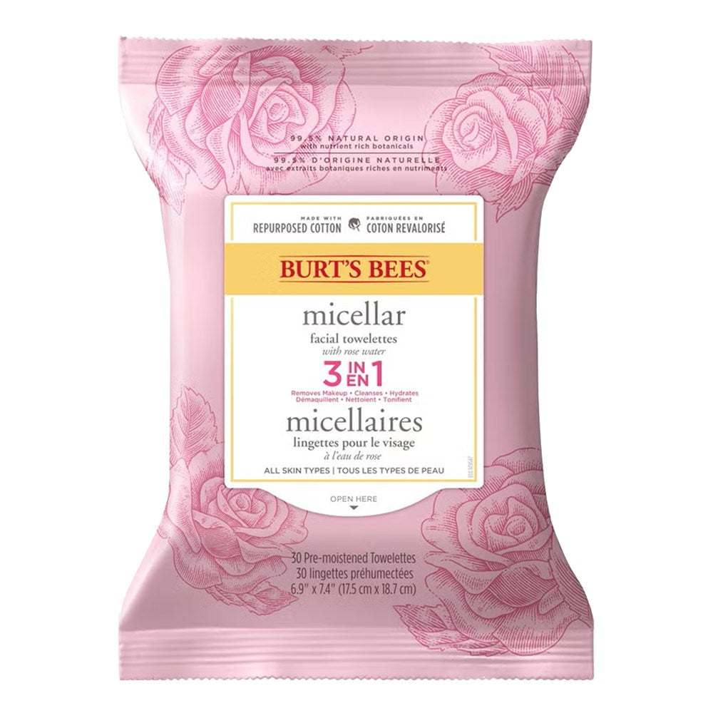 BURT'S BEES Micellar Facial Towelettes 3 In 1 (30ct)