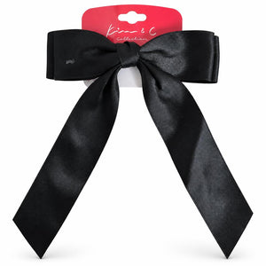 KIM & C Satin Long Tail Ribbon Bow Clip
