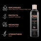 CHI Luxury Black Seed Oil Blend conditioner bottle with benefits on a black background
