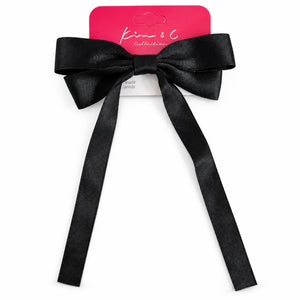 KIM & C Slim Ribbon Bow Clip with Long Tails