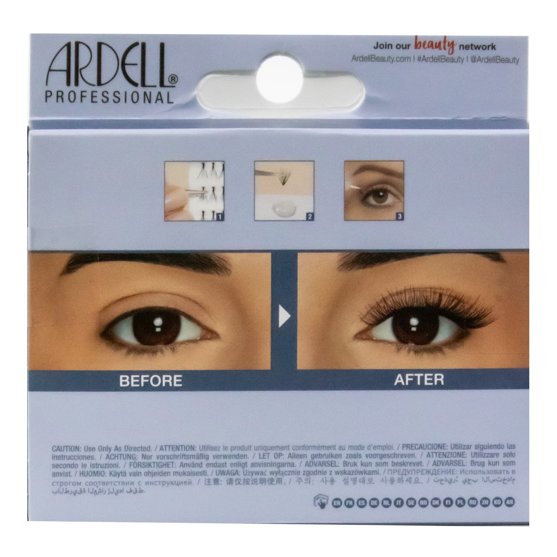 Ardell Professional eyelash packaging with 'Before' and 'After' effect on a white background