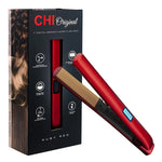 Red hair straightener with black packaging featuring 'CHI Original' branding on a white background.