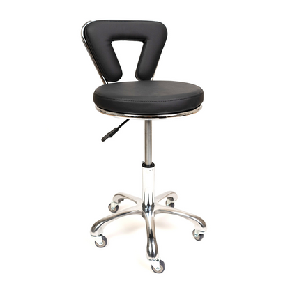 Gen'C Beauty Hydraulic Rolling Stool with Backrest Black