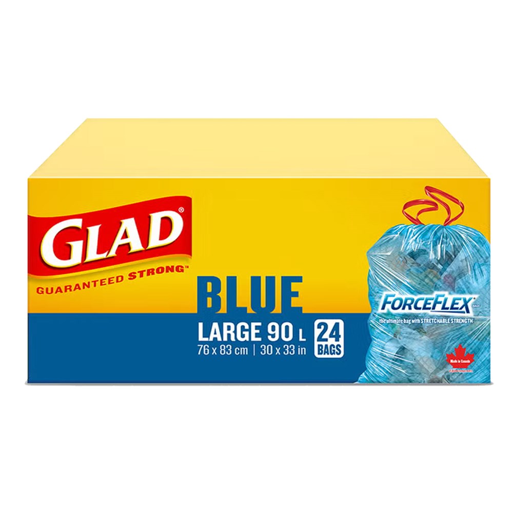 GLAD Blue Recycling Bag w/Drawstring [Large 90L, 76X83 cm]