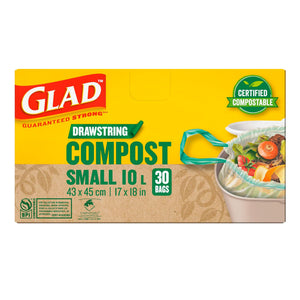 GLAD Compostable Bag Drawstring [Small 10L]