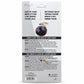 Back of a hair styling product package in French and English, showing text about easy-to-clean quick styling, 2-in-1 design, pocket size, and three-step twist and lock hair instructions, with a small photo of the purple hair product bottle and a barcode at the bottom.