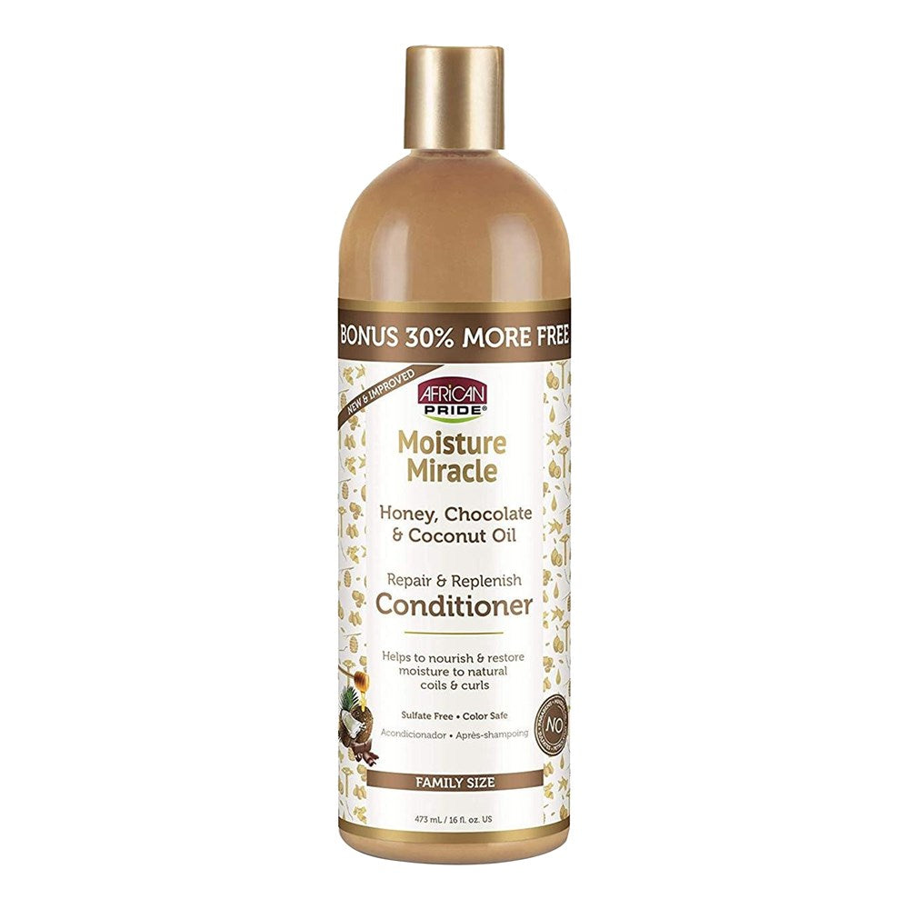 AFRICAN PRIDE Moisture Miracle Honey, Chocolate & Coconut Oil Conditioner (16oz)