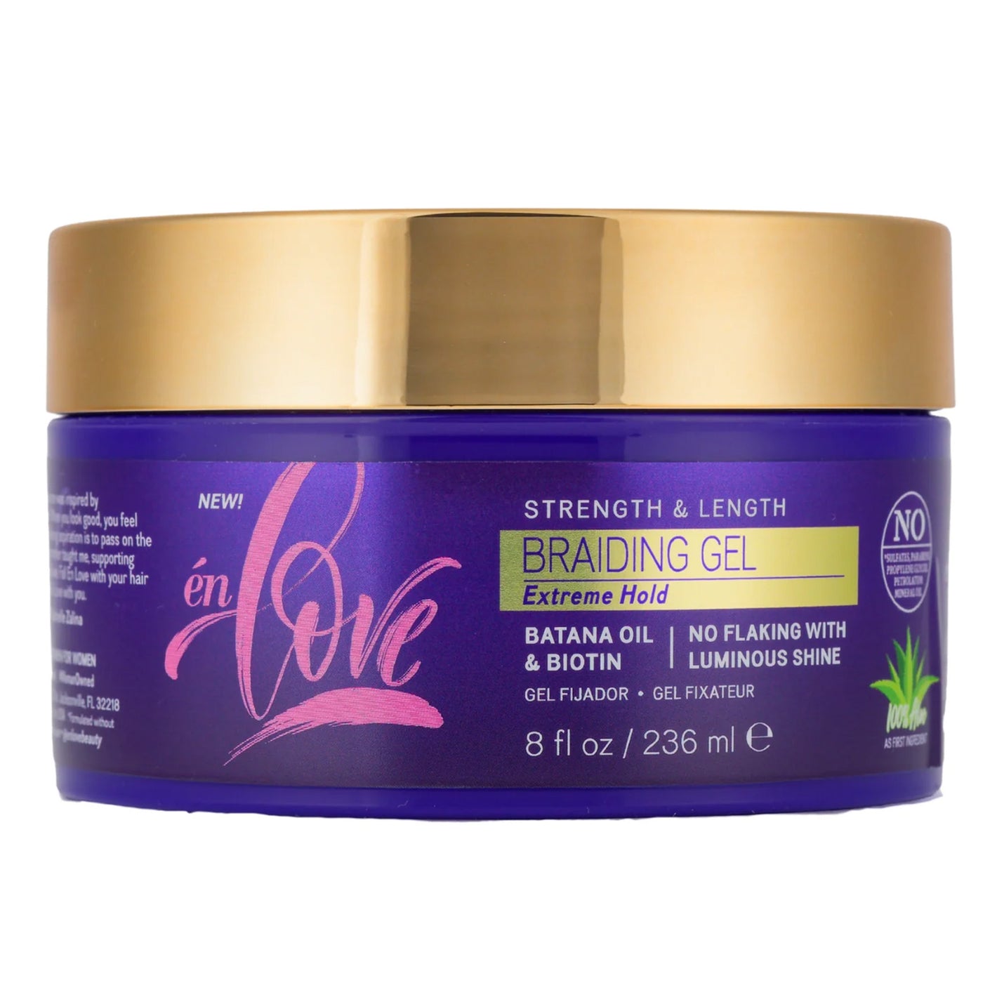 EN LOVE Strength & Length Extreme Hold Braid Gel Batana & Biotin (8oz)
