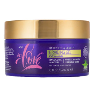 EN LOVE Strength & Length Extreme Hold Braid Gel Batana & Biotin (8oz)