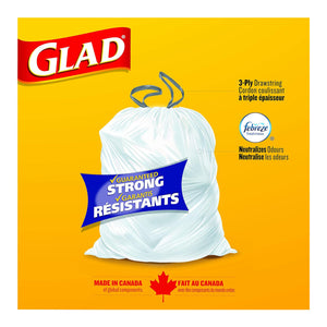 GLAD White Garbage Bag Force Flex Drawstring - Tall (50 Bags)