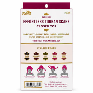 ANNIE Ms. Remi Effortless Turban Scarf Close Top - Burgundy & Olive