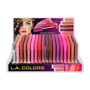 L.A. COLORS High Shea Butter Shine Lipgloss Acrylic Display (0.14oz, 18colors x 12pcs) (CAD51.1)